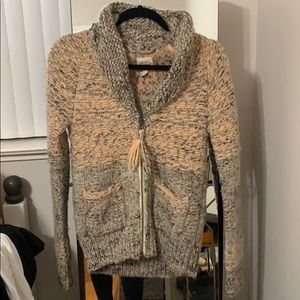 Aritzia Wilfred chunky wool knit zip up size small